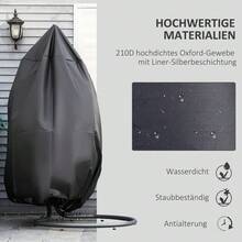 Hängesessel Schutzhülle wasserdicht 210D Oxford Abdeckung für Hängekorb Ø115 x 190H cm, strapazierfähig und wetterfest