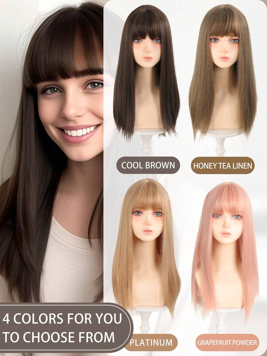10 Inch Synthetic Wig For Women Wig Bangs Wig Heat Resistant Wig For Daily Party Use
