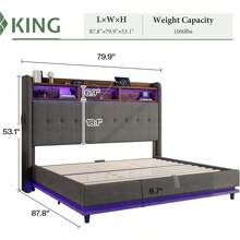 PLAUIN Estructura de cama con almacenaje y elevación hidráulica, con estantería incorporada y cabecero con diseño de terciopelo de alas, iluminación LED RGB, sin necesidad de caja de resortes