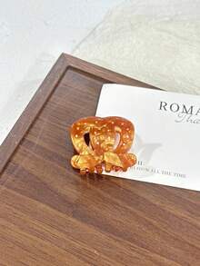 1个椒盐卷饼造型亚克力发夹，女士发型配饰，适合作为生日或情人节礼物。发爪夹、发夹、发卡、发夹、发夹、发卡、发爪夹，秋冬季度假装扮必备，夏季海滩风情。 - 彩色 - 查看 15