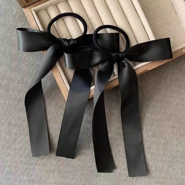 2 Pcs Women's Hair Accessories, Simple And Fashionable, Pink Bow Hair Tie, Ballet Style Hair Tie, Sweet Hair Decoration At The Back Of The Head, Ribbon Fairy Braided Hair Suitable For Daily Use, Cute Ponytail Holder Hair Elastic Hair Rope