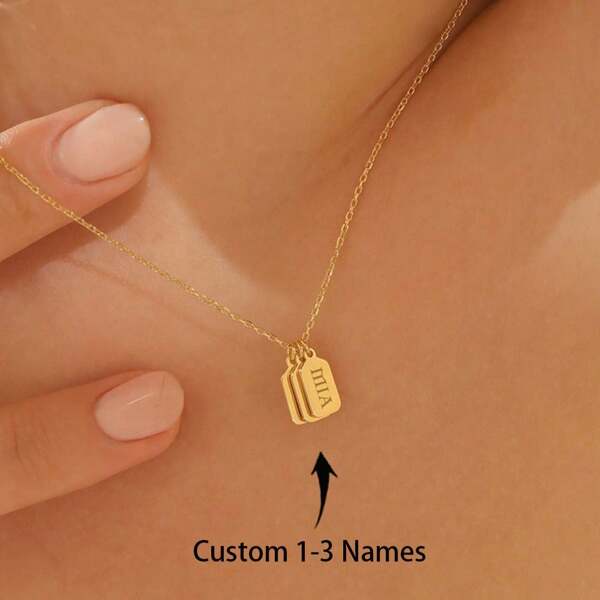 Colar com etiqueta de barra personalizada com 1 a 3 nomes, barras verticais, iniciais, presente de aniversário para esposa, pingente minimalista com nome/data gravados, material escolar, volta às aulas, para escritório, para escola, para sala de aula, para presentes de professores, para universidade, para colegas, para dormitórios, para professores, para meninos e meninas, para adolescentes, alunos do ensino fundamental, alunos do ensino fundamental, alunos do ensino médio, alunos do ensino médio, estudantes universitários, estudantes universitários, calouros, alunos do segundo ano, calouros