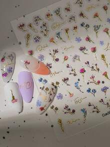 1 Pc Cosmic Planet Nail Art Stickers 5D Jelly Adhesive Sliders DIY Nails Polish Manicure Sticker Decals