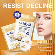 1/3/5/10片装胶原蛋白面膜，保湿补水，柔滑肌肤，改善干燥，面部护理，修复肌肤，舒缓肌肤，减少细纹，护肤，改善干燥粗糙 - 彩色 - 查看 2