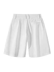 1 件男士夏季白色口袋简约修身休闲短裤 - 白色 - 查看 2