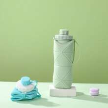 1 pieza Taza plegable de silicona creativa, botella deportiva portátil al aire libre, vaso de agua retráctil y resistente a los golpes para viajes, vaso reutilizable al por mayor