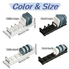 可调节厨房碗碟晾干架 - 台面碗碟收纳架、餐具架、厨房收纳架，用于存放碗、盘子、碗碟、炊具