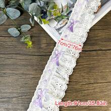 1 pieza 1 Yarda de Cinta Colorida, con Encaje con Lazo, para Manualidades de Ropa, Embalaje de Regalos, Bordado, Tejido, Bordes de Costura, Accesorios de Encaje Decorativos
