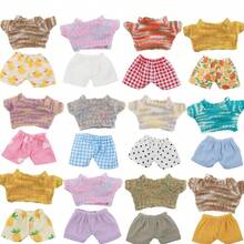 17厘米毛绒娃娃套装，多色，可爱服饰配件（不含娃娃）