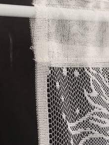 1 pieza Cortina minimalista y fresca con diseño simple de sol y luna, cortina media, separador de ambientes - Blanco - Ver 7