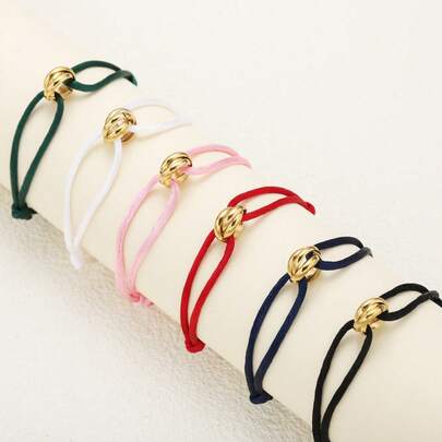 Pulsera vintage de la suerte de acero inoxidable, elegante cadena hecha a mano con trenzado multicapa y colorido, regalo de Año Nuevo, estilos para parejas