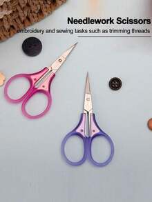 Maylever 3 Inches Small Craft Scissors Travel Scissors TSA Compliant With Cap, Sharp Scissors Straight Fine Tips Mini Sewing Scissors For Embroidery, Precision Detail Paper Thread Quilt Crochet Knitting Cutting