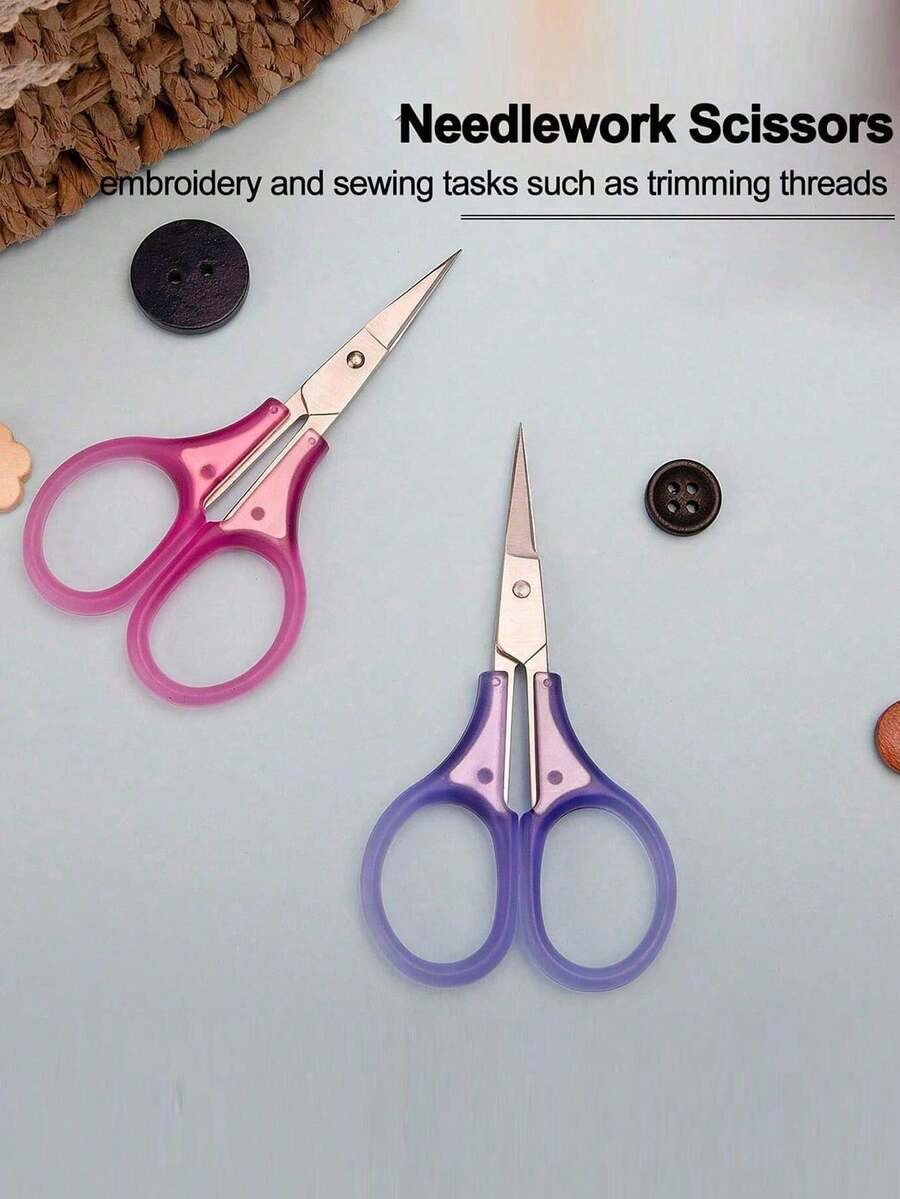 Maylever 3 Inches Small Craft Scissors Travel Scissors TSA Compliant With Cap, Sharp Scissors Straight Fine Tips Mini Sewing Scissors For Embroidery, Precision Detail Paper Thread Quilt Crochet Knitting Cutting