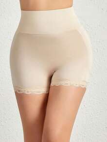 1piece Plain Casual-Comfy Casual-Casual Knitwear Shaping Pants - Màu be - Xem 7