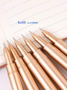 10 pezzi Penna a sfera personalizzata con imitazione di pallottola, penna a inchiostro blu a base d'acqua per studenti, morbida al tatto, scrittura scorrevole, senza sbavature, asciugatura rapida, per giornali, scuola e forniture per ufficio, per studenti, per il ritorno a scuola