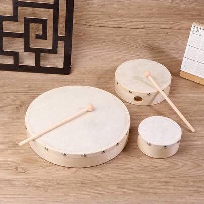 1PC Frame Drums 4/6/7/8/9/10 Inch Hand Drum Wood Drum With Drum Stick Set Musical Game Toy Percussion Instrument
