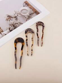 1pc/3pcs Hair Forks Hair Pins Sticks For Thick Long Hair, U Shaped Hair Pins For Buns, 4.5inch Large Wavy French Hair Pins, Tortoise Shell 2 Prong U-Shape Hairpins Hair Accessories For Women Girls French Bun Hair Tools For Girls Hair Accessories Summer Elegant Hair Accessories Holiday Accessories Wedding Accessories Hair Bun Maker Hair Styling Pins, School Stuff, Gift Sets, Hair Piece, Head Accessories - Multicolor - View 12