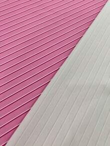 VIVINA Plus Size Women's Fashion Casual Simple Woven Fabric Striped Lapel Patch Pocket Button-Up Shirt Blouse, Suitable For Outings, Dates, Office, Travel, And Airport - Hot Pink - View 5