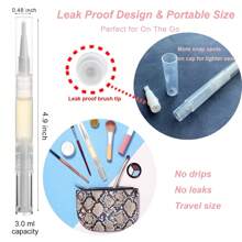 UPZIGS 50 Pcs Empty Cuticle Oil Pen, 3ml Travel Size Nail Oil Pen Bulk, Disposable Twist Pens With Brush No Leak, DIY Nail Care Kits For Nail Salon