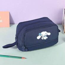 Sanrio Sanrio Hello Kitty & Kuromi & Pochacco Pencil Case,Pink Heart Zipper,Large Capacity Pencil Case, Waterproof Double Pen Case,Cartoon Stationery Bag,Multi-Functional Stationery Box - Cartoon Anime Design, Pencil Case, Storage Container