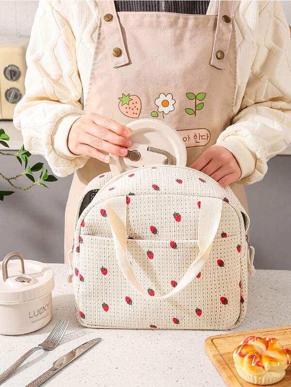 1pc New Lunch Bag, Thermal Insulated Lunch Box Tote, Portable Carry Lunch Bag, Large Capacity Lunch Bag For Work, Picnic