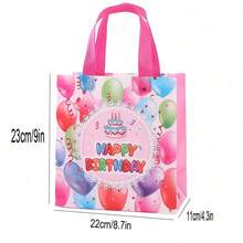 24/16/12/8/4pcs/Set 23*22*11CM Non-Woven Fabric Happy Birthday Tote Bags, Party Birthday Gift Bags, Reusable For Family Birthday Celebration Gift Packaging And Decoration