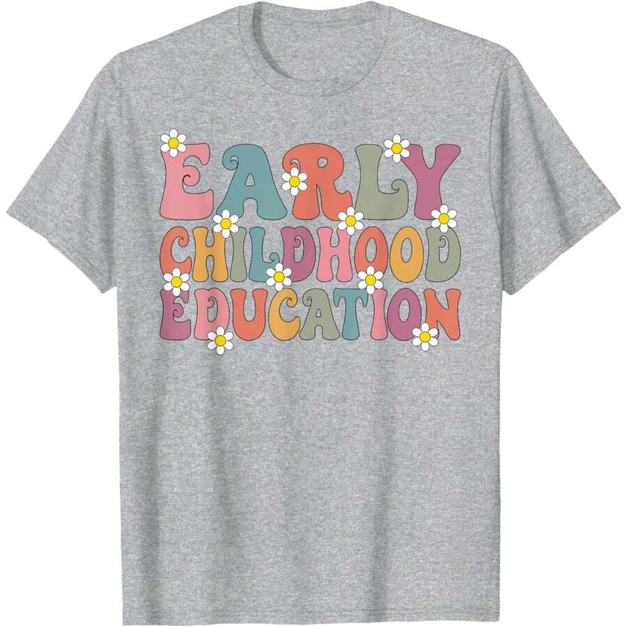 Funny Shirts Teacher Early Childhood Education Preschool Head Start Crew T-Shirt Summer Tops For Women 2025,Casual Short Sleeve Shirt - White - View 1
