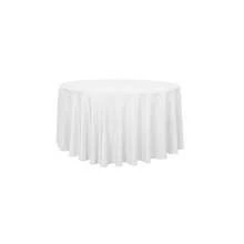1pc 90"/120" Round White Polyester Tablecloth, Stain & Wrinkle Resistant, Washable, Suitable For Weddings, Parties, Restaurants - Multicolor - View 10