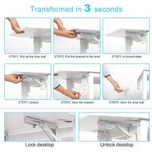 Dining Table And Set Of 2/4 Chairs, Drop Leaf Kitchen Table With PU Leather High Back Chair - White Table + 4 White Chairs - View 9