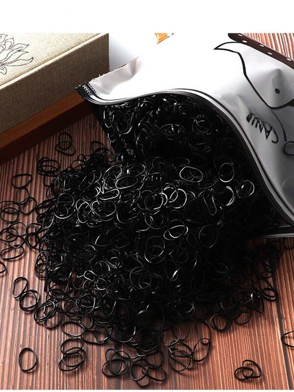 1000 buc femei negre fără sudură din piele husă cravată de păr bandă mică de cauciuc accesorii de păr coafură bandă de cauciuc de unică folosință pentru femei păr cravată drăguță cravată de păr neagră husă mică din piele accesorii de păr pentru adulți, bobbles de păr