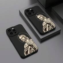 Full Protection TPU Anti-Drop Case With Black Religious Pattern For Apple Models 6 To 16 Pro Max - Multicolor - View 3