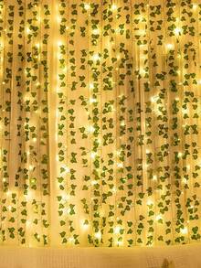 1 件 2 米（6.56 英尺）/5 米（16.4 英尺）/10 米（32.8 英尺）藤蔓灯串，叶子装饰灯，户外 LED 绿叶灯，人造花环植物叶带灯，绿叶花环吊灯适用于墙壁、派对、婚礼、房间、厨房、室内外装饰 - 綠色 - 查看 4