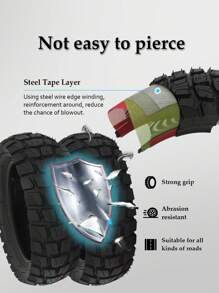 GLDYTIMES 10 Inch 10x2.75-6.5 Off-Road Rubber Tire , Titan PRO Electric Scooter Explosion Proof Super Grip