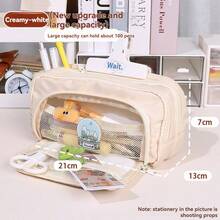 Tikplus Large Capacity Pencil Case, Big Pencil Box With 4 Compartments, Lightweight Zipper Pencil Bag, Suitable For Girls, Teens, Stationery Storage Bag, Cosmetic Bag, Suitable For Women And Men,For School Supplies,Back To School - Multicolor - View 17