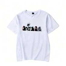 Solo Leveling , Sung Jinwoo , Igris , Necromancer , Anime Graphic Tees, Dow Monarch , Anime T, UniPlus Size Butterfly Graphic T-Shirt For Women, 220g High-Quality Pure Cotton T-Shirt With Minimalist Printing, Soft And Breathable Fabric, Comfortable And Loose, Suitable For All Day Wear, Suitable For Office Casual Wear, Spring And Summer Daily Appearance, Elegant And Youthful Design - White - View 1