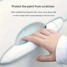 Protector universal de 8 piezas para manijas de puertas de automóvil, resistente a arañazos, de material plástico, película protectora transparente de pintura universal - fácil de instalar, decoración impermeable para la mayoría de los modelos de automóviles - Unitalla - Ver 3