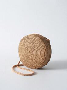 Tropiscape Bolso pequeño y minimalista de paja, Bolso pequeño redondo de paja trenzado, Bolso cruzado pequeño de paja trenzada,Bolso de verano de mujer (16 x 16 cm),Bolso cruzado pequeño redondo trenzado de paja, Bolso de círculo trenzado de moda, Bolso de verano para viajes, Bolso esencial de verano, Bolso de playa para mujeres para vacaciones y vacaciones, Vibraciones de vacaciones, Vacaciones Relax Playa