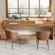 Tribesigns 78.7 Inches Long Computer Desk, Wooden Extra Long Desk, 2 Person Large Writing Table For Home Office - Brown - View 5