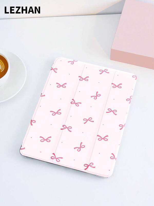 Capa protetora para tablet Caparroz com estampa de bolinhas e laço, compatível com iPad 10.2", iPad Pro 11" 2021/2020/10ª geração, iPad Mini 4/5/6, Galaxy Tab A8 10.5" 2022, Matepad 10.4"/Tab, com compartimento para lápis, antiqueda, capa protetora com suporte para tablet