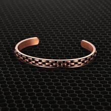 1pc Pure Copper Jewelry Set Adjustable Bracelet Hammered Finish Health Energy Arthritis