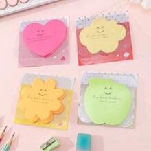 4 Packs Candy Color Sticky Notes - Fun Asymmetrical-Shaped Cartoon Memo Pads For Journals, Planners & Office Decor | Kawaii Pastel Memo Paper (Random Styles)