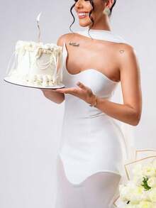 Women Solid Valentine Dress Bodycon Bandage Dress Strapless Mesh Maxi Dresses,Sexy Backless,See Through,Elegant Dress With Scarf,Celebrity Evening Runway Party Dresses, Women Evening Gown,Christmas Dress,New Year Dress For Women