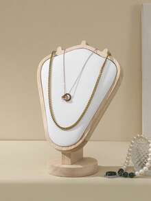 1 pieza Nuevo estante de joyería de nogal, exhibidor de joyas, collares y pendientes, estante de joyería con textura de modelo de retrato de alta gama, disponible en varios colores, ideal para viajes y ambiente fresco - Multicolor - Ver 21