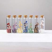1 Peça Garrafa de Desejo de Pedras Preciosas de Cristal Curativo Natural, , Quartzo Rosa, Ametista, Garrafa à Deriva, Presentes de Casa para o Natal