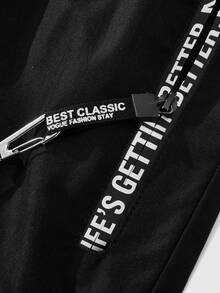 Men's Summer Casual Loose Pockets Cargo Shorts, Street, Outdoor, Campus Style - Black - View 5