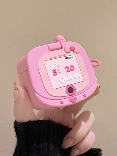 1pc Silicone Protective Case For Pro 2, 4, 3, Cute Soft Cover For Apple Bluetooth Earphones, Makeup Mirror