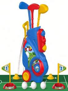 1 Set Of Children's Golf Toy Set, Simulation, Push Rod Interaction, Parent-Child Outdoor Toys, Sports, Balls, Suitable For Both Boys And Girls To Use