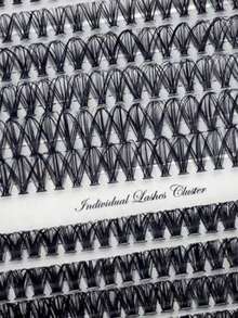 MAMACOS Natural 30D+50D Realistic Lash Extensions 12-16mm Mixed 12 Rows 240pcs Waterproof Mink Lashes Curled Thick Fitting Reusable DIY Lashes For 3D Effect, Suitable For Light Makeup, Full Makeup, Daily Or Outdoor Events - Black - View 3