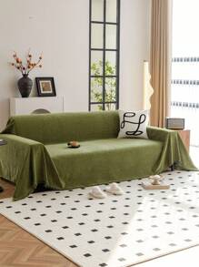 1 pieza Cubresofá de unicolor tipo toalla, manta decorativa para sofá, funda protectora de chenilla para sofá, apta para todas las estaciones, adecuada para dormitorio y sala de estar, decoración del hogar
