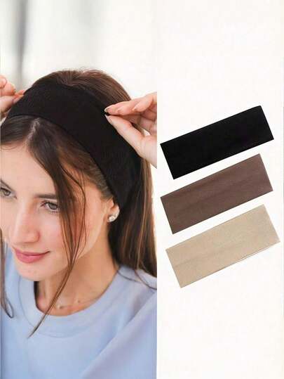 3pcs Women Fashion Sports Headbands, Non-Slip Women Headbands, Women Minimalist Basic Headbands, Makeup Headbands, Elegant Style Hair Accessories, Headbands, Hair Bands, Wide Soft Women Headwear Hair Bands, Bohemian Fashion Elastic Yoga Hair Bands, Knotted Elastic Non-Slip Large Hair Bands, Suitable For Yoga Running Sports In Multi-Colors, Sports, Elastic And Sweat-Absorbent; Yoga, Hair Accessories, Random, Non-Slip Fashion Sports Headbands, Soft Fabric Elastic Headbands For Workout, Yoga, Running